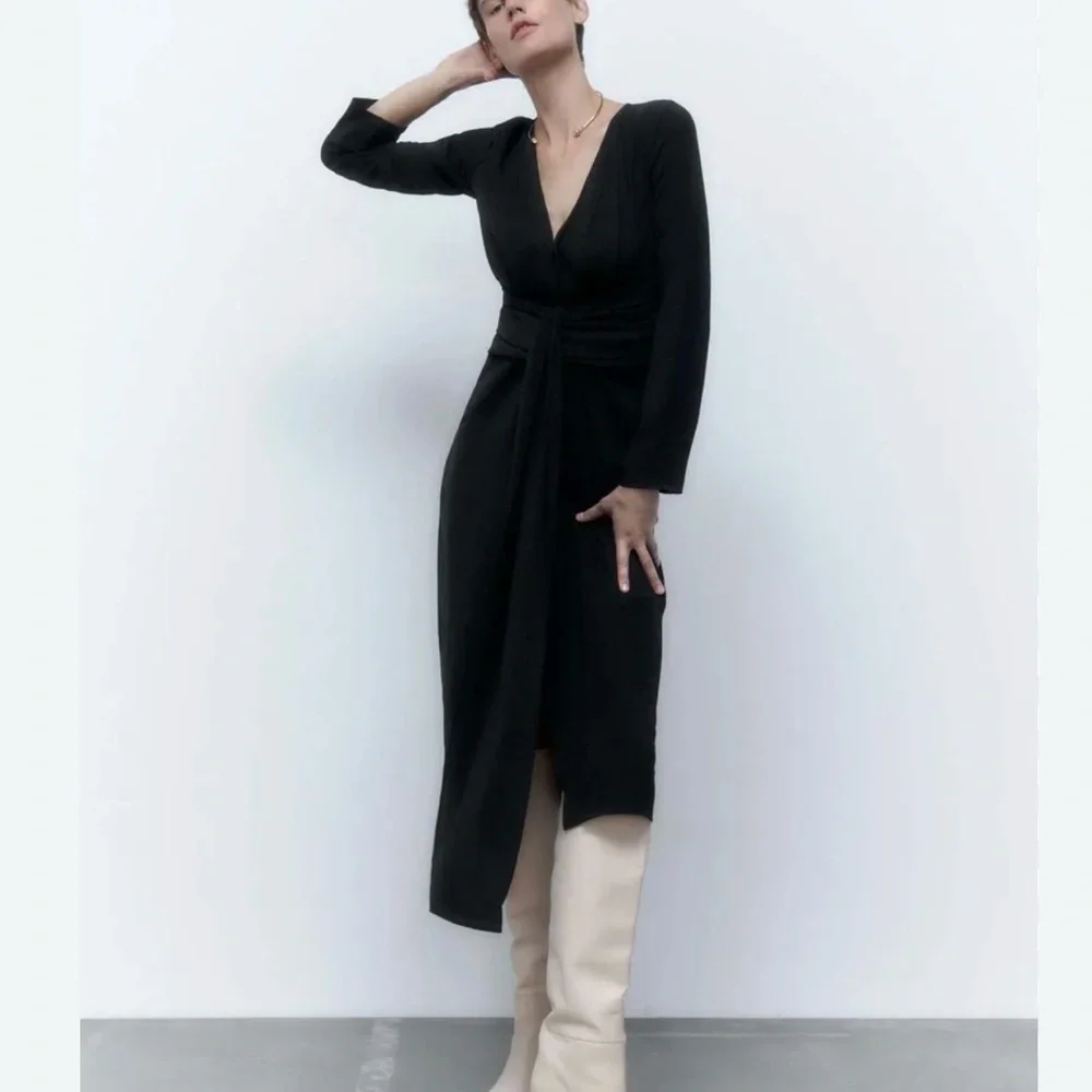 zara wrap dress midi Women's Wrap Dresses
